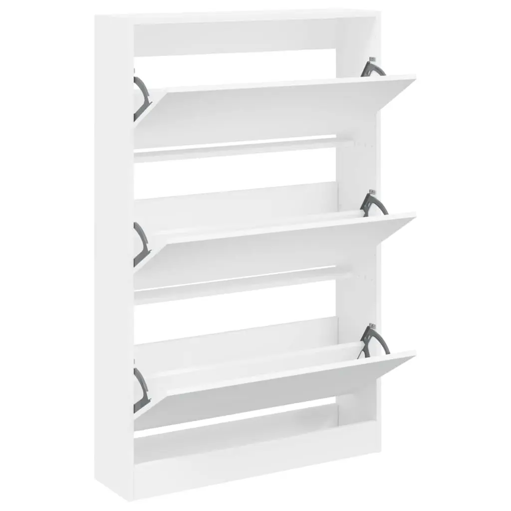 vidaXL Skohylle hvit 80x21x125,5 cm konstruert tre