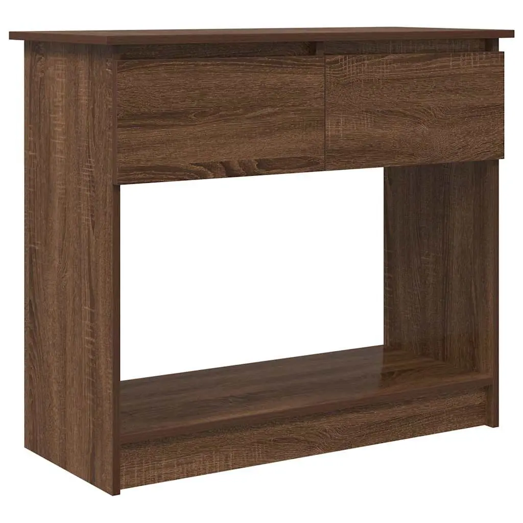 vidaXL konsollbord med skuffer brun eik 85,5x38,5x74,5 cm