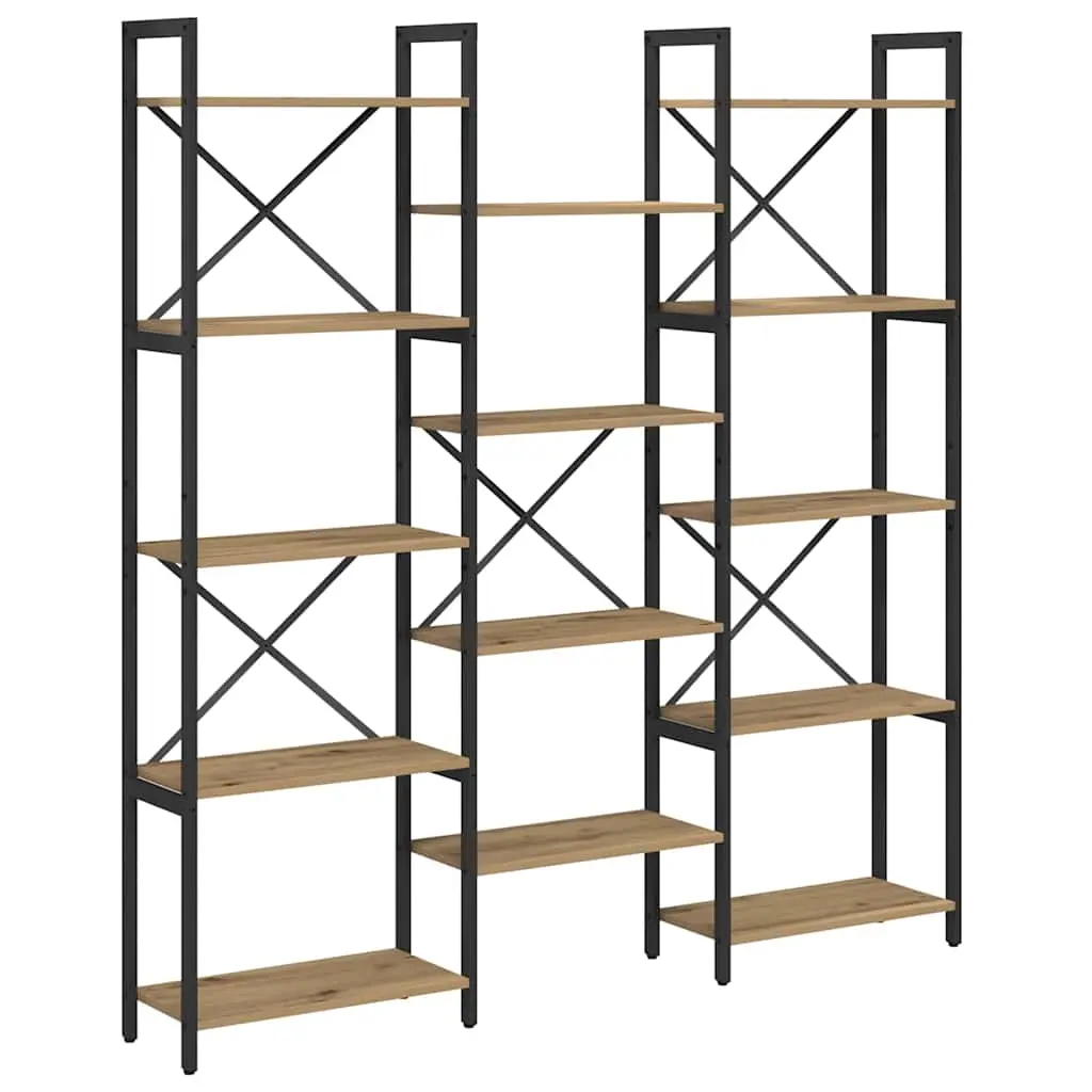 vidaXL Bokhylle 156 x 25 x 167 cm Konstruert tre Artisan Eik