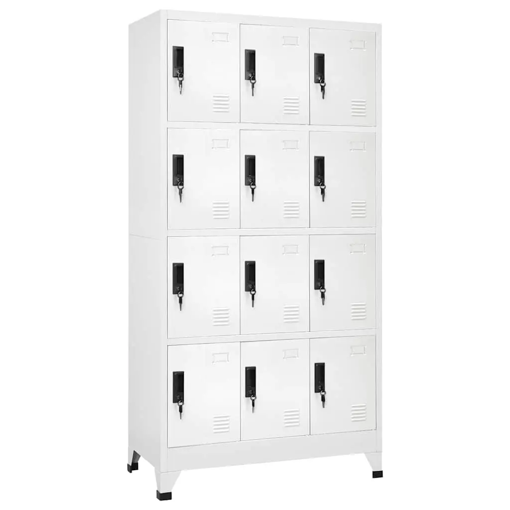 vidaXL Oppbevaringsskap hvit 90x45x180 cm stål