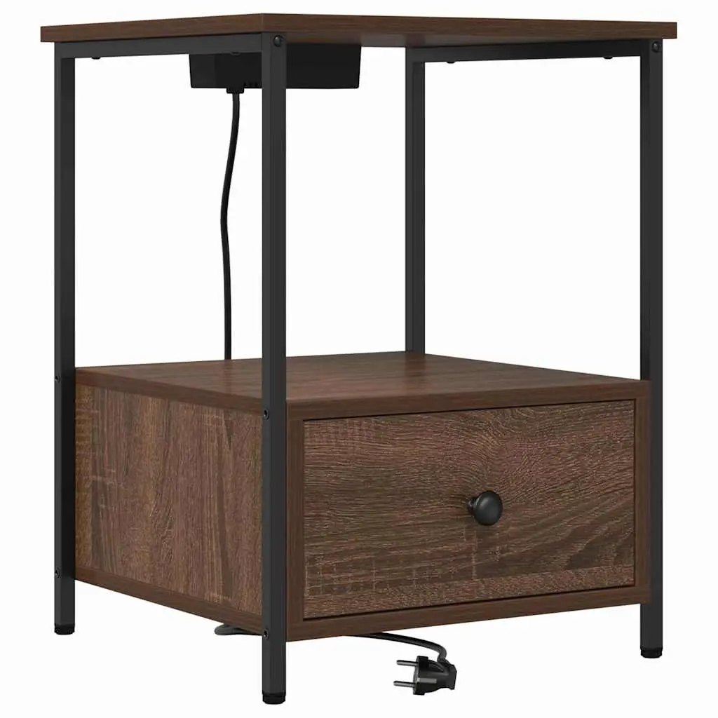 vidaXL Nattbordskap Brun Eik 42 x 41 x 56 cm Konstruert tre