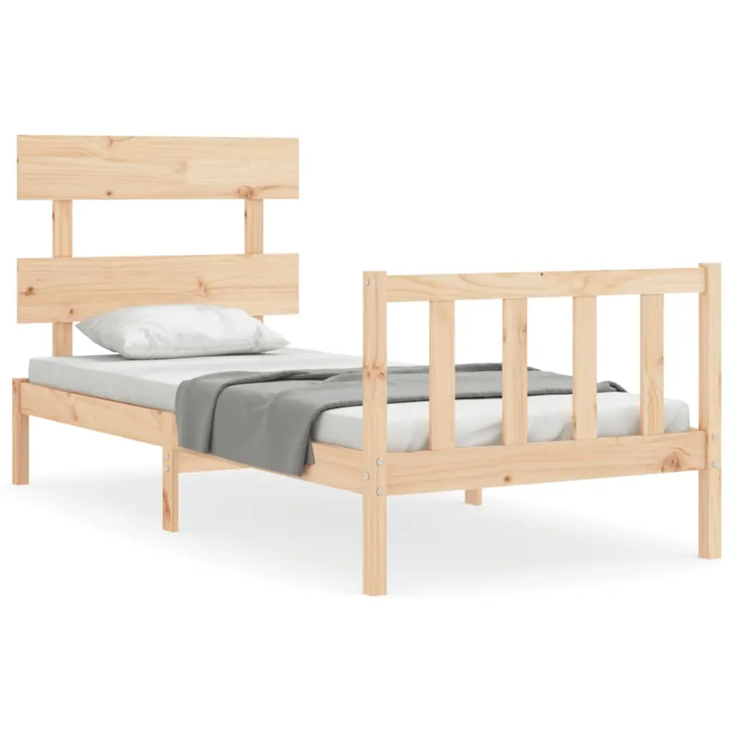 vidaXL Sengeramme med hodegavl single heltre