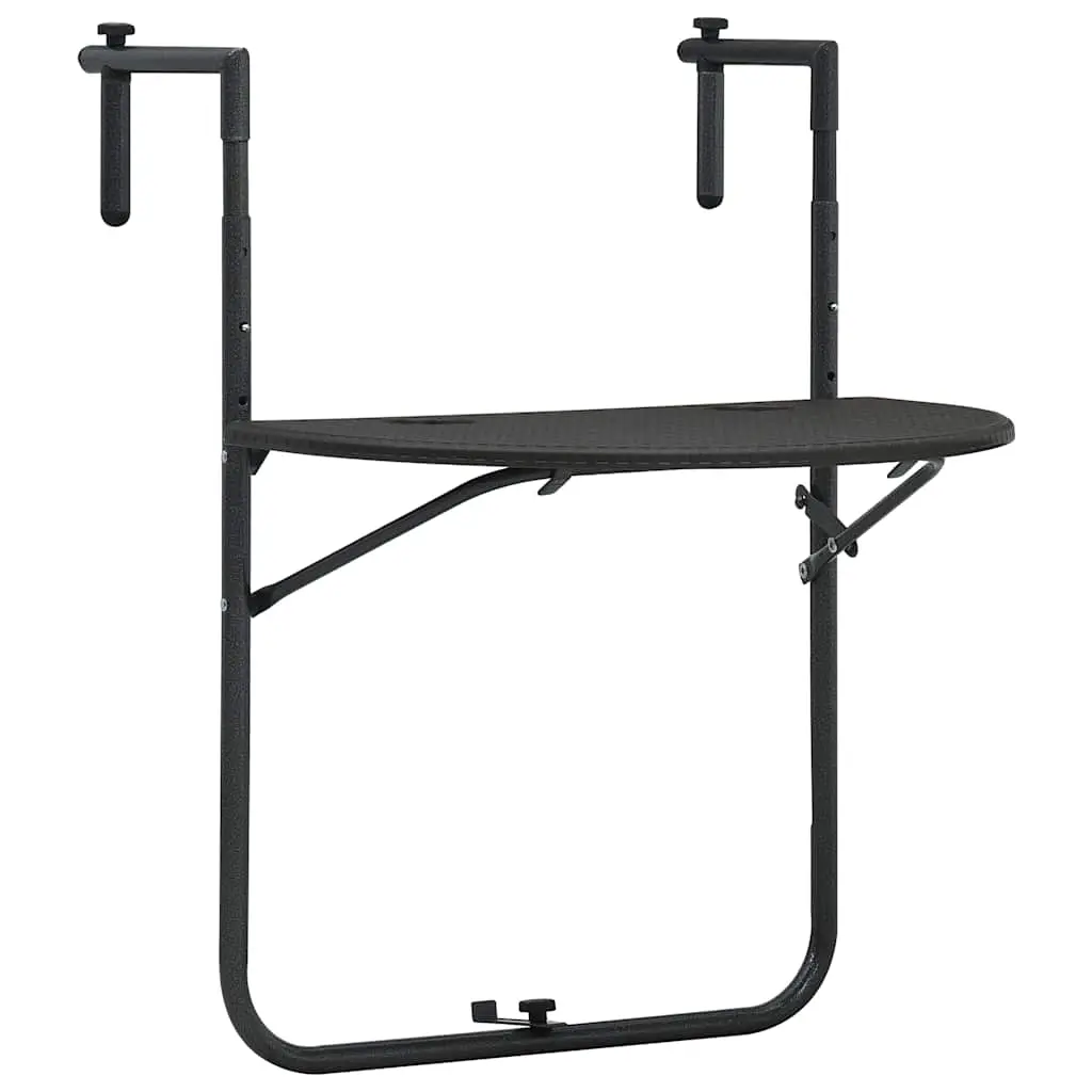 vidaXL Hengende balkongbord brun 60x64x83,5 cm plast rottingutseende