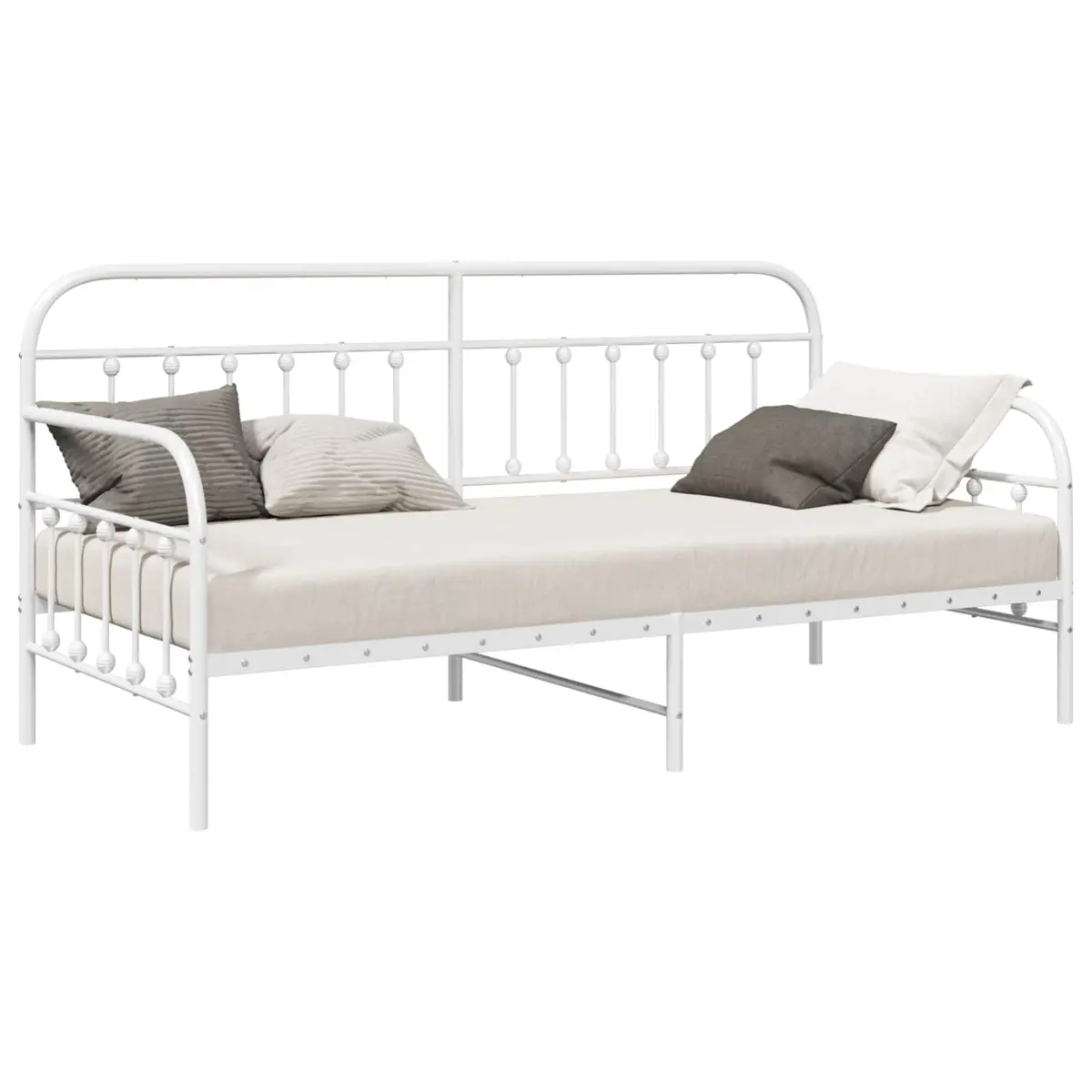 vidaXL Dagsengeramme Hvit 100 x 200 cm Pulverlakkert stål