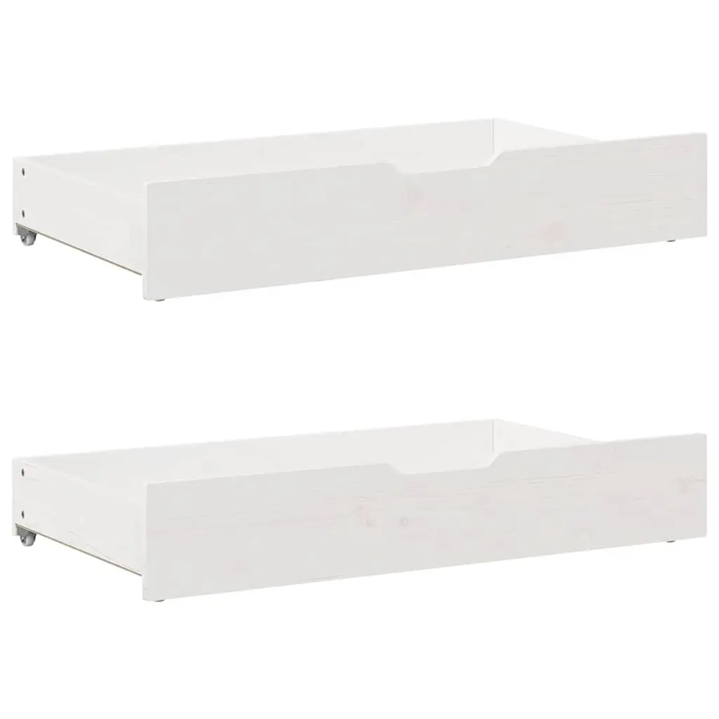vidaXL Sengeskuffer 2 stk hvit 95x55x17 cm heltre furu