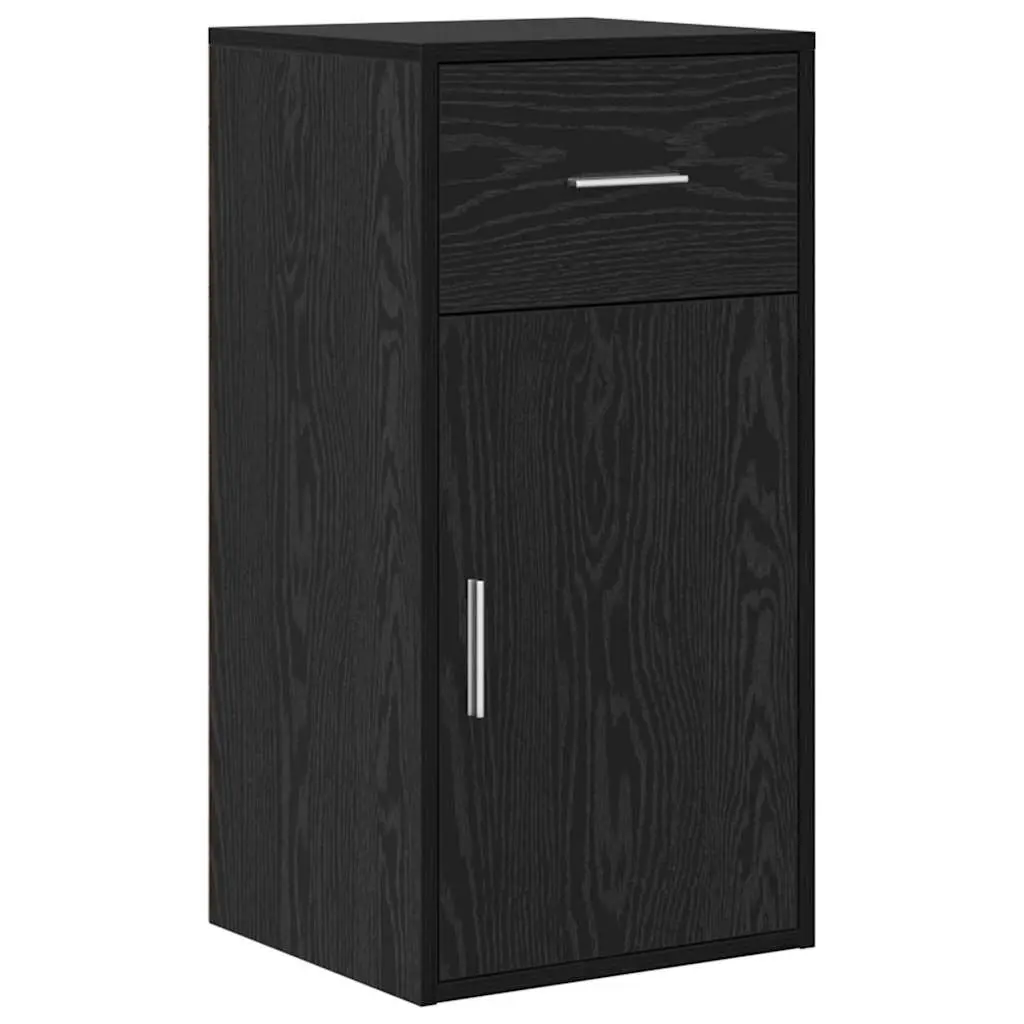 vidaXL Serviesskap med skuff Svart Eik 38 x 34 x 75 cm