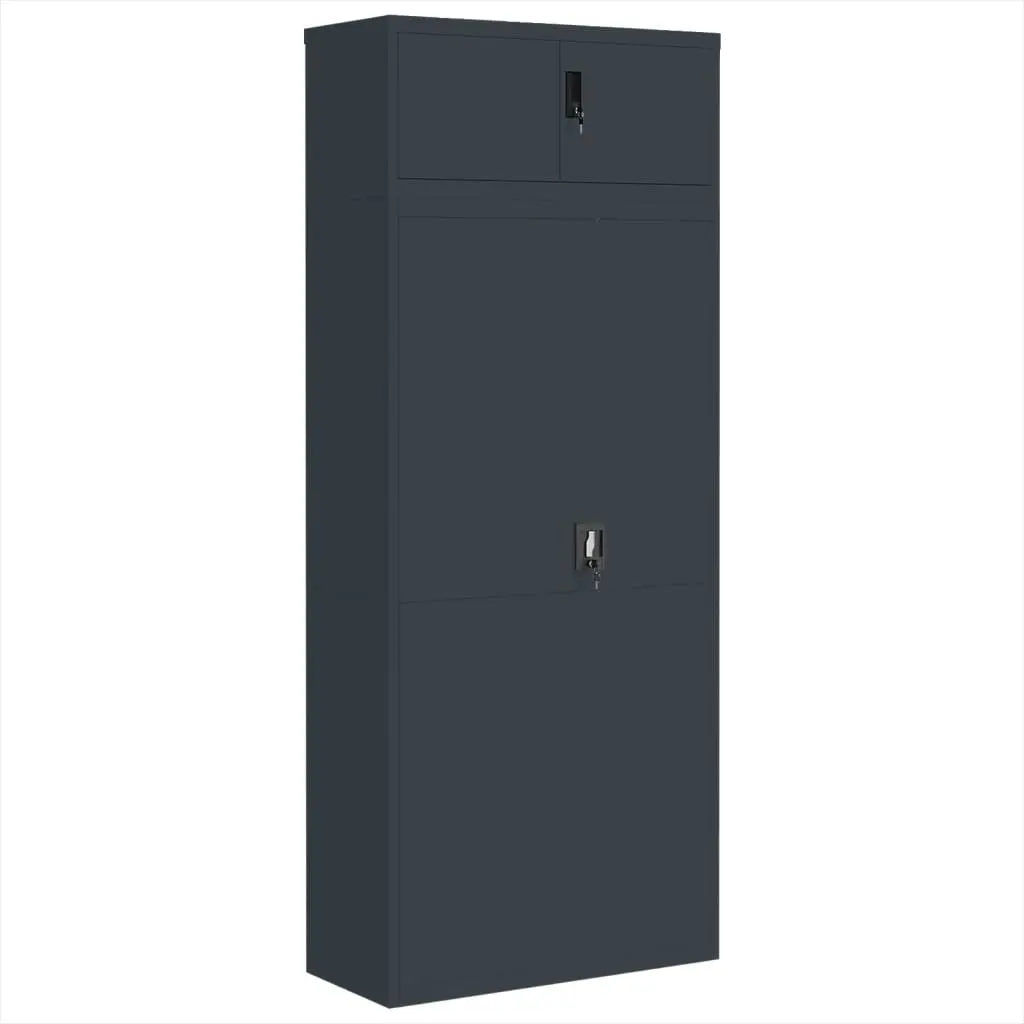 vidaXL Arkivskap antrasitt 90x40x220 cm stål