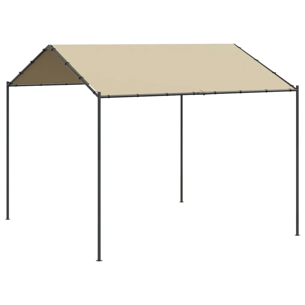 vidaXL Paviljongtelt beige 4x4 m stål og stoff