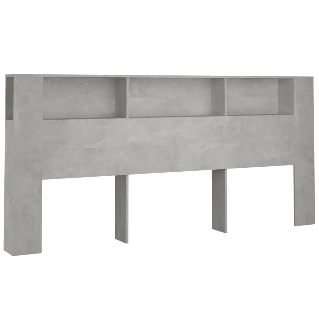 vidaXL Sengegavlskap betonggrå 220x18,5x104,5 cm