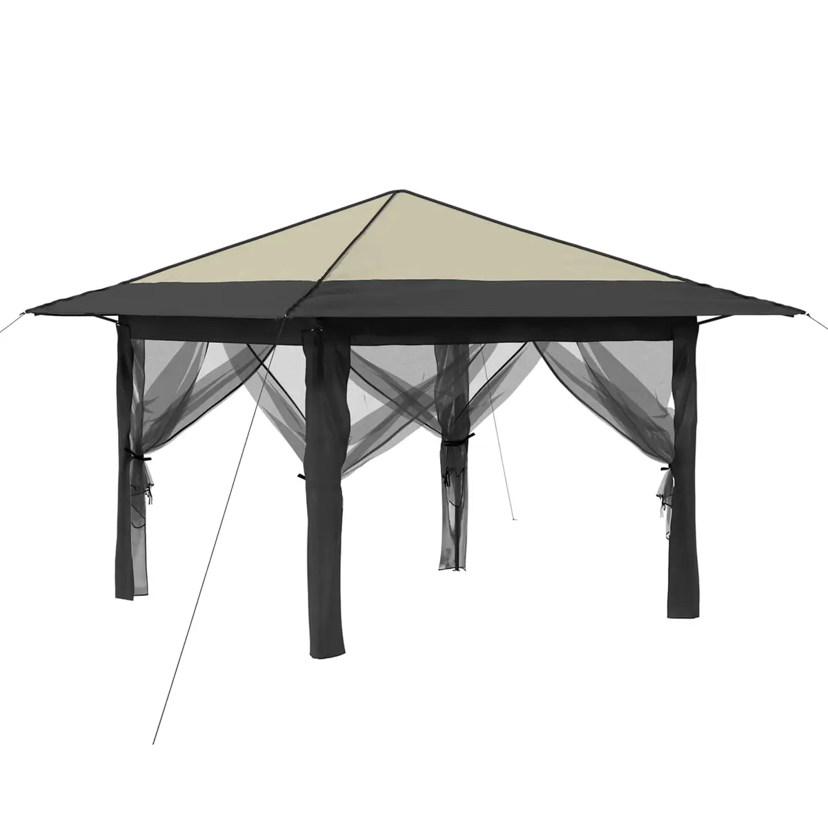 vidaXL Gazebo med 4 sidevegger Krem og Antrasitt