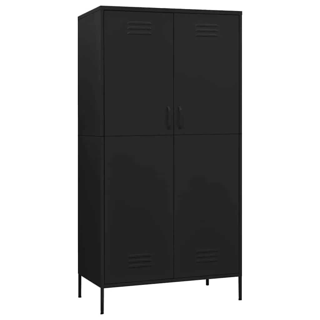 vidaXL Garderobe svart 90x50x180 cm stål