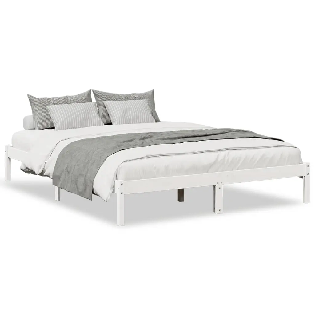 vidaXL Ekstra lang sengeramme uten madrass hvit 160x220 cm heltre furu
