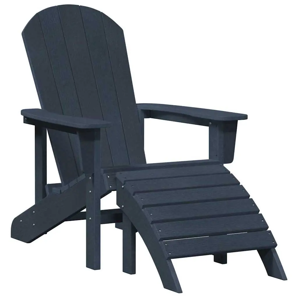 vidaXL Adirondack-stol Marineblå HDPE