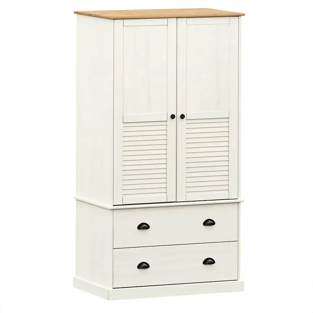 vidaXL Garderobe VIGO hvit 90x55x170 cm heltre furu