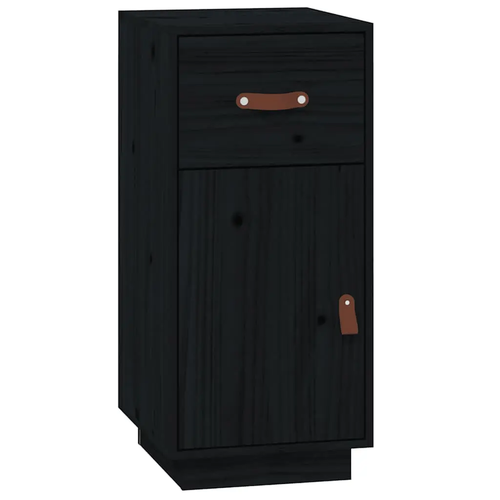 vidaXL Skjenk svart 34x40x75 cm heltre furu