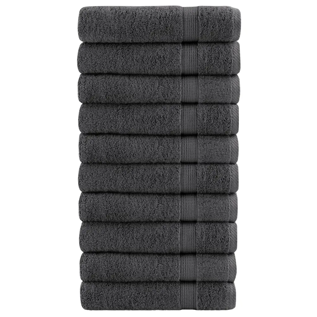 vidaXL Premium dusjhåndklær SOLUND 10 stk antrasitt 70x140 cm 600gsm