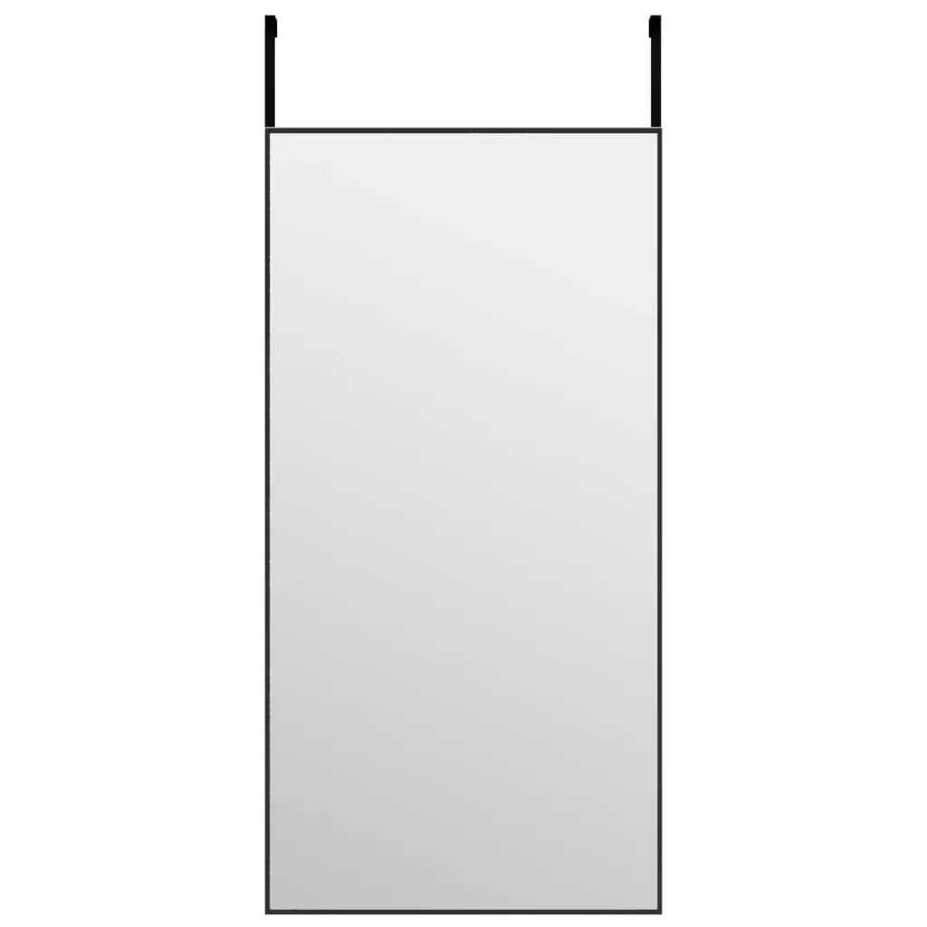 vidaXL Dørspeil svart 40x80 cm glass og aluminium