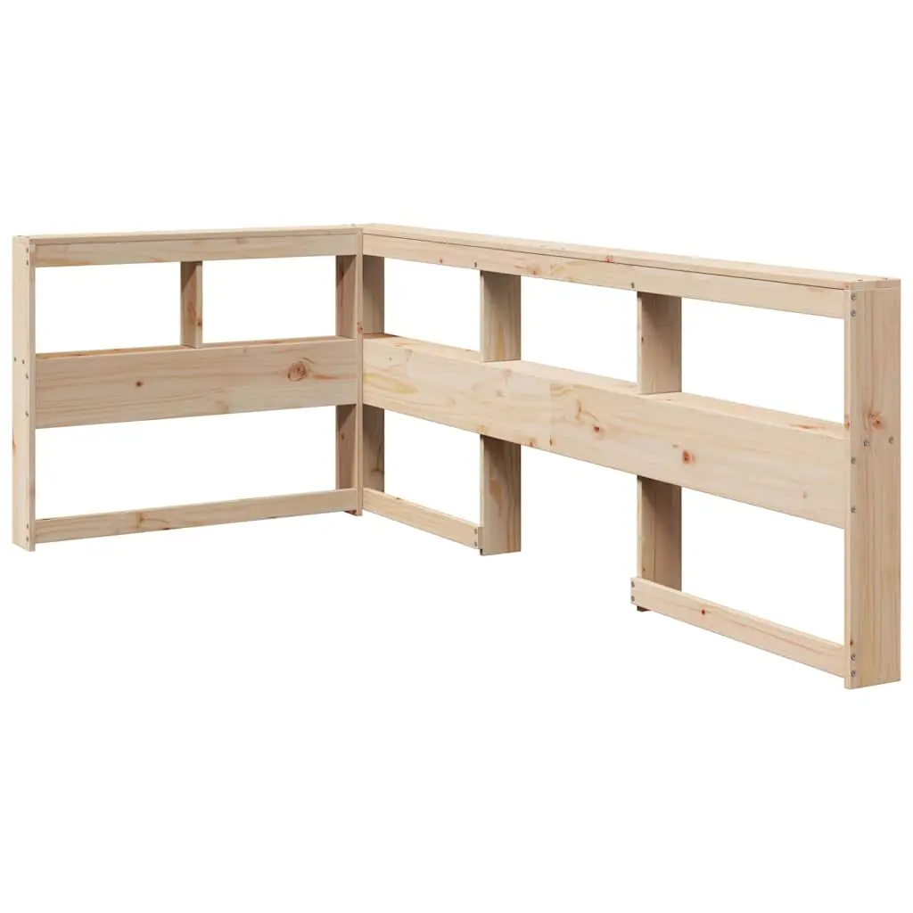 vidaXL Bokhylle sengegavl L-formet 90 cm heltre furu