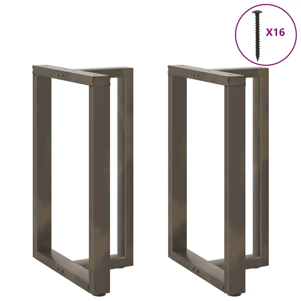 vidaXL Barbordben T-formet 2 stk svart 60x35x(90-91) cm stål