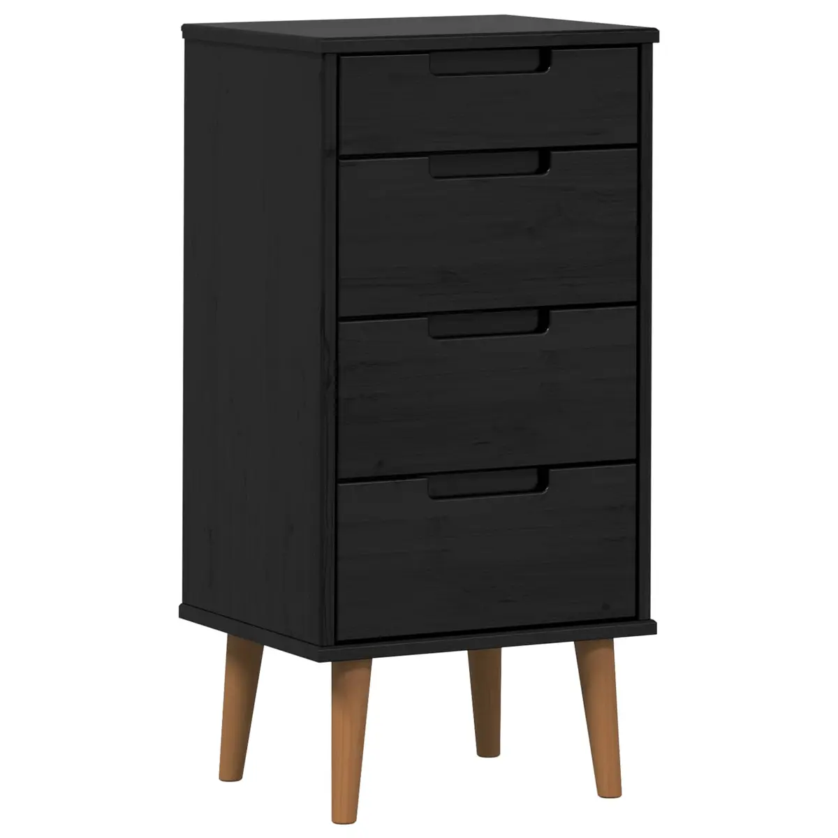 vidaXL Kommode MOLDE Svart 40 x 35 x 82 cm Heltre furu