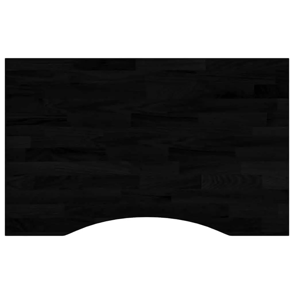vidaXL Bordplate mørkebrun 80x60x2,5 cm rektangulær heltre eik