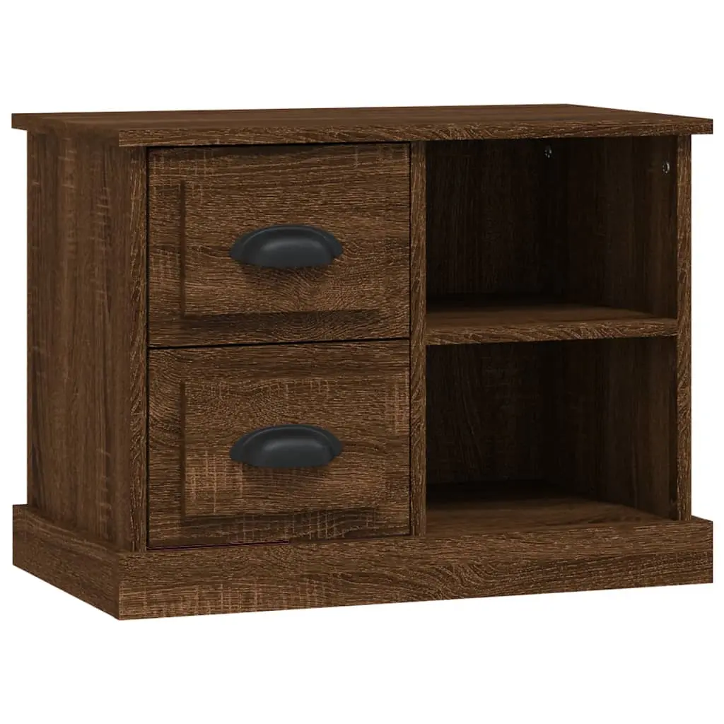 vidaXL Nattbord brun eik 60x35,5x45 cm