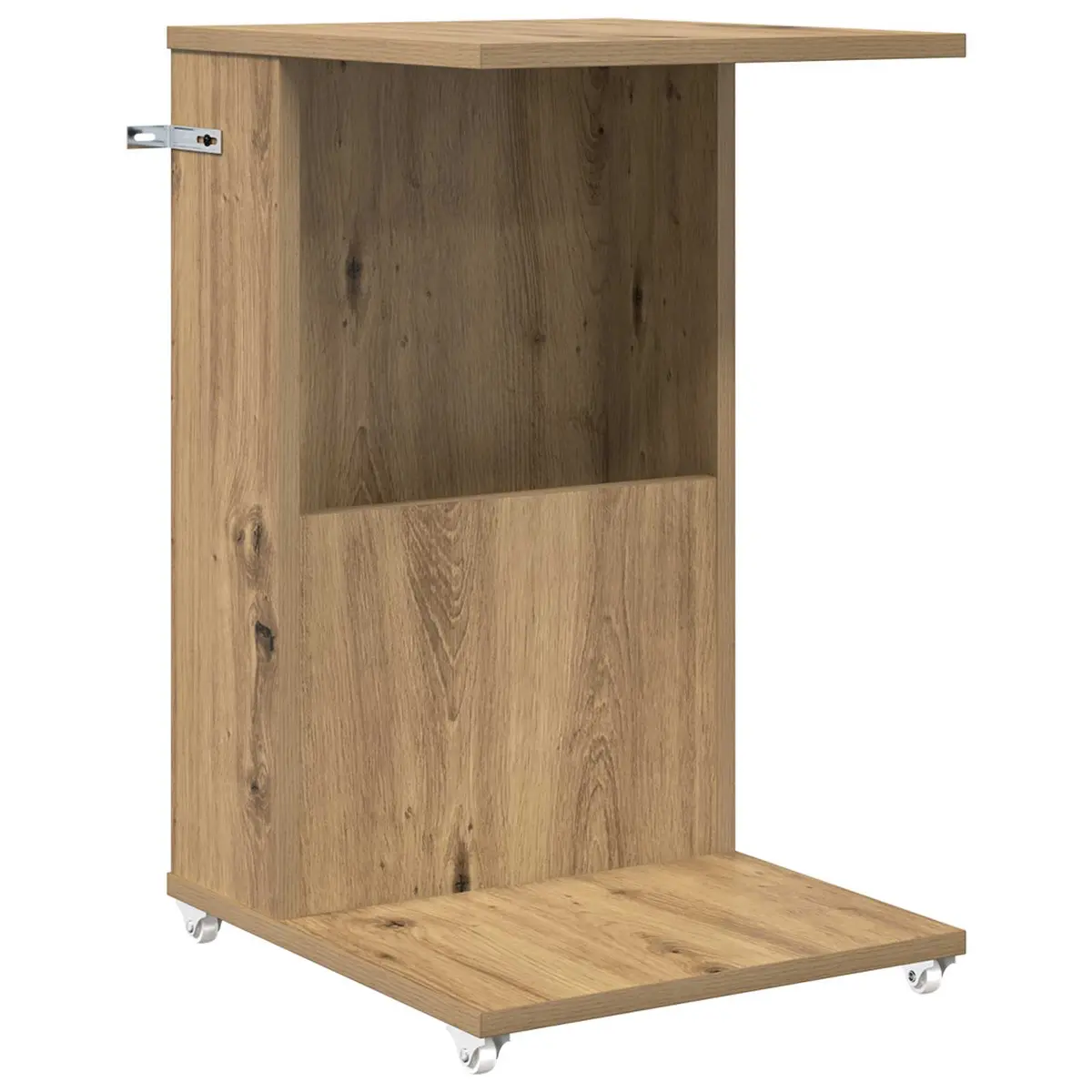 vidaXL Sidetabell med hjul Artisan Eik 40 x 35 x 60 cm Konstruert tre