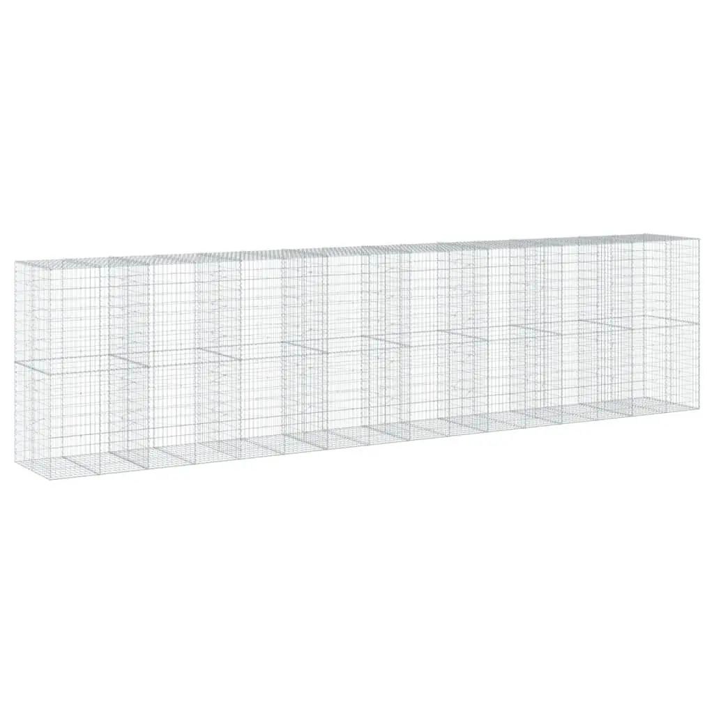 vidaXL Gabionkurv med deksel 800x100x200 cm galvanisert jern