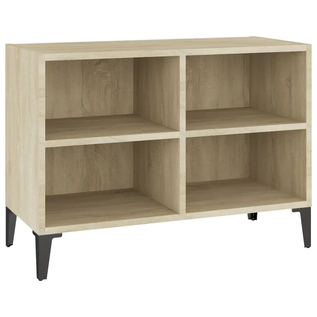 vidaXL TV-benk med metallben sonoma eik 69,5x30x50 cm