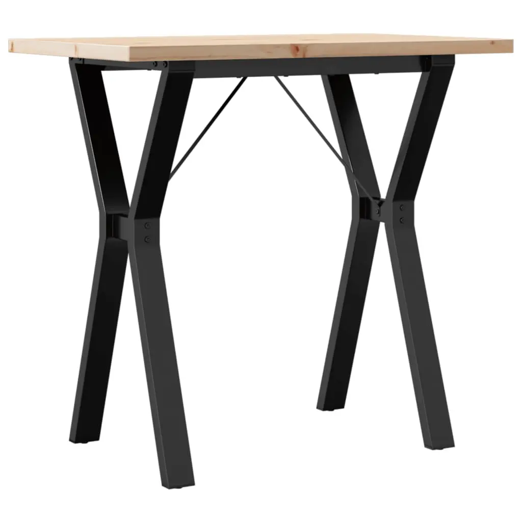 vidaXL Spisebord Y-ramme 80x50x75,5 cm heltre furu og stål