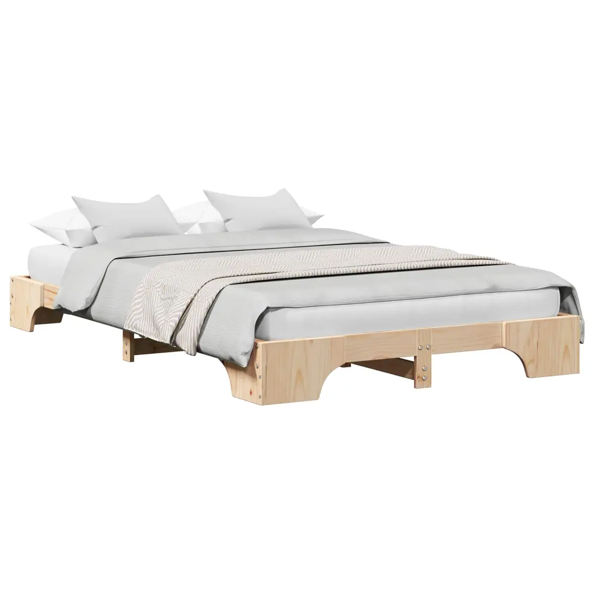 vidaXL Sengestamme Naturlig 120 x 190 cm Massiv furu