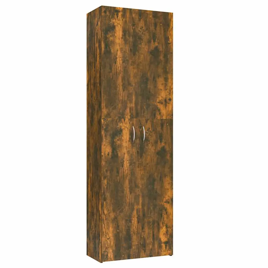 vidaXL Kontorskap røkt eik 60x32x190 cm konstruert tre