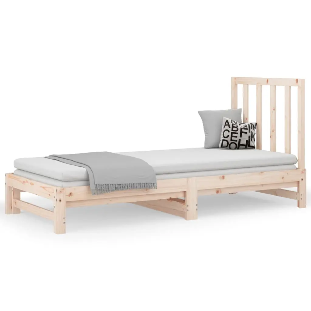 vidaXL Uttrekkbar dagseng 2x(90x190) cm heltre furu