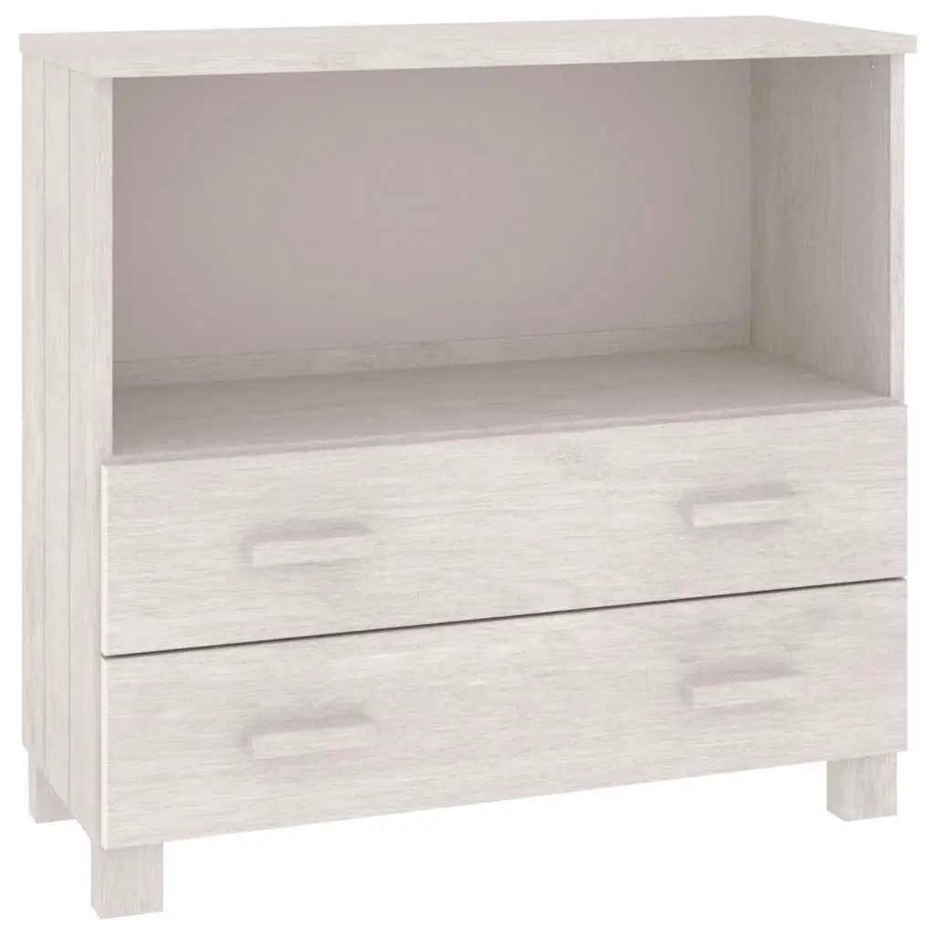 vidaXL Skjenk HAMAR hvit 85x35x80 cm heltre furu