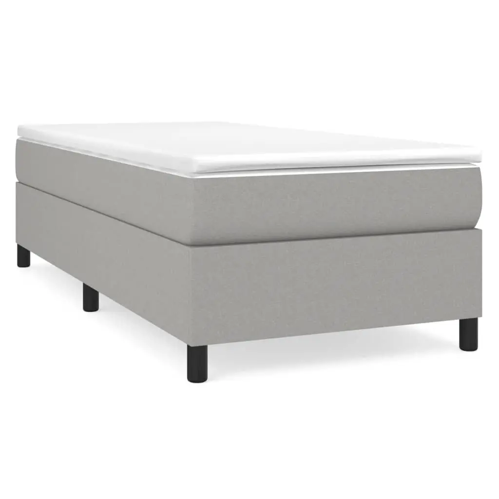 vidaXL Boxspring-sengeramme lysegrå 90x190 cm Single stoff