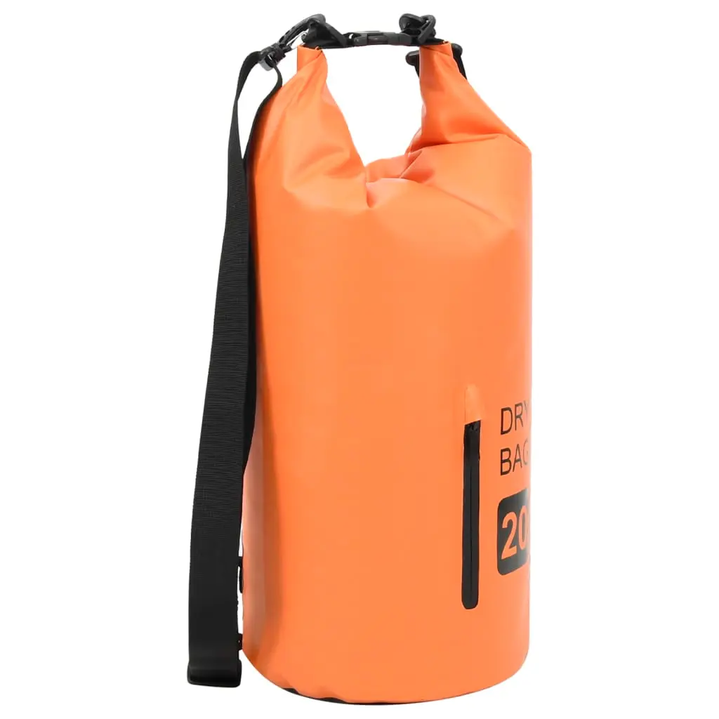 vidaXL Tørrsekk med glidelås oransje 20 L PVC