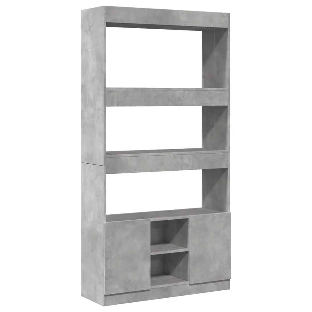 vidaXL Highboard betonggrå 92x33x180 cm konstruert tre
