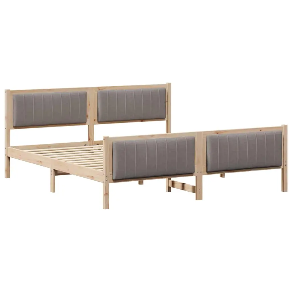 vidaXL Sengestamme Brun og taupe 180 x 200 cm Heltre furu