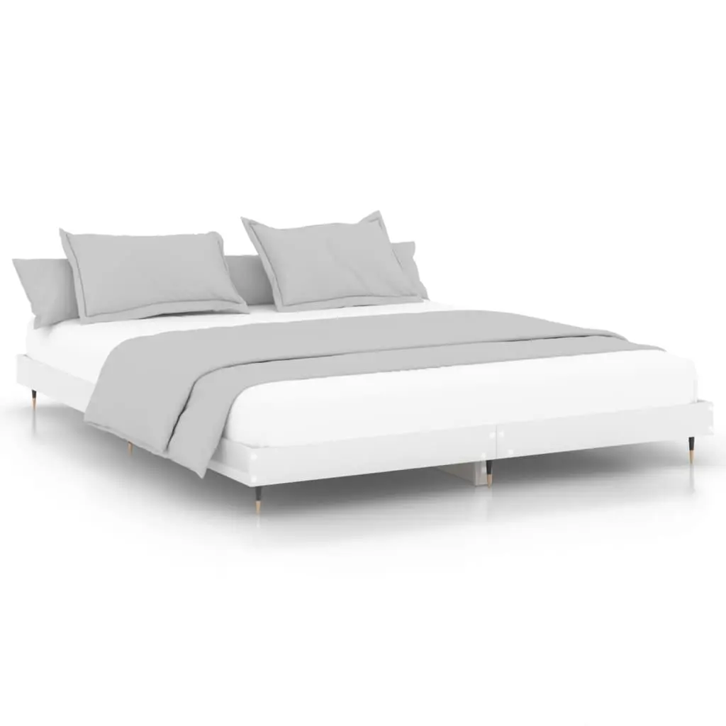 vidaXL Sengeramme høyglans hvit 120x200 cm konstruert tre