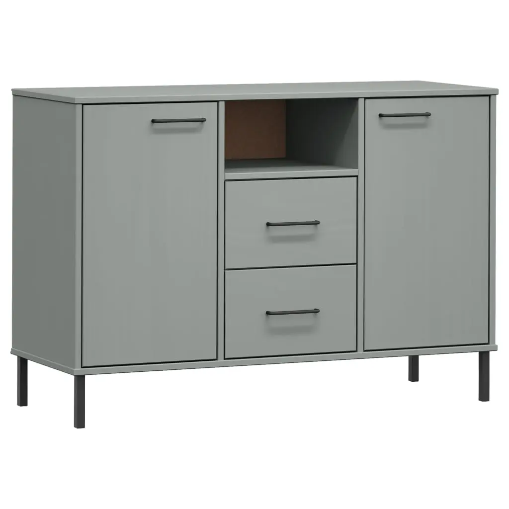 vidaXL Skjenk med metallben grå 113x40x77 cm heltre OSLO