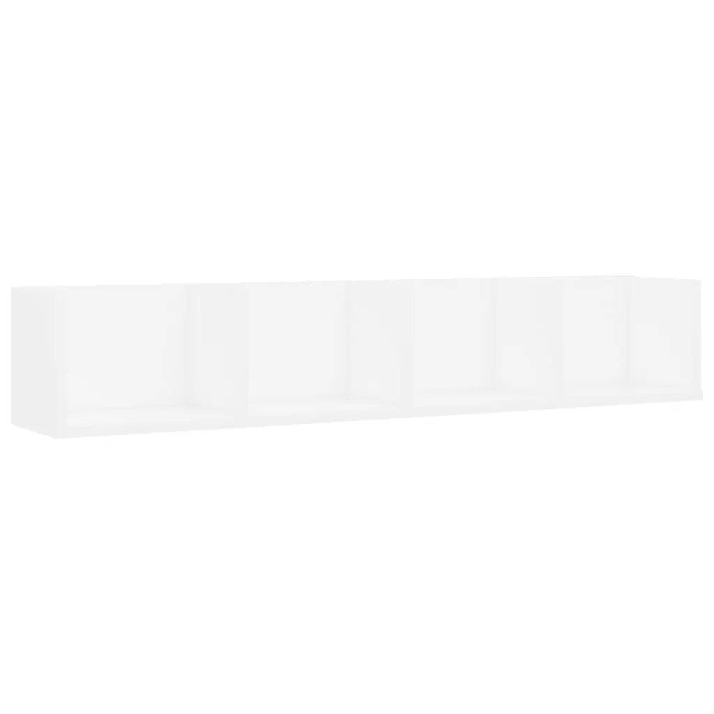 vidaXL Veggmontert CD-hylle hvit 100x18x18 cm sponplate