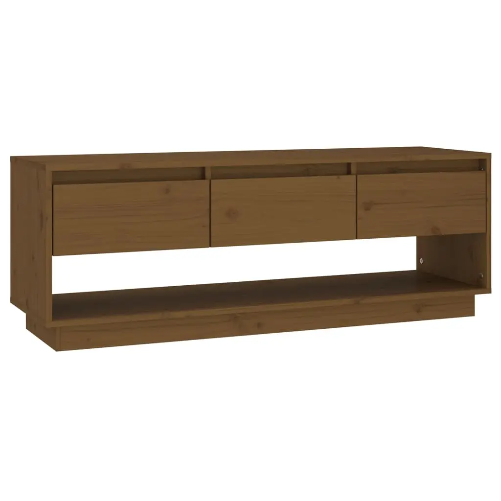 vidaXL TV-benk honningbrun 110,5x34x40 cm heltre furu