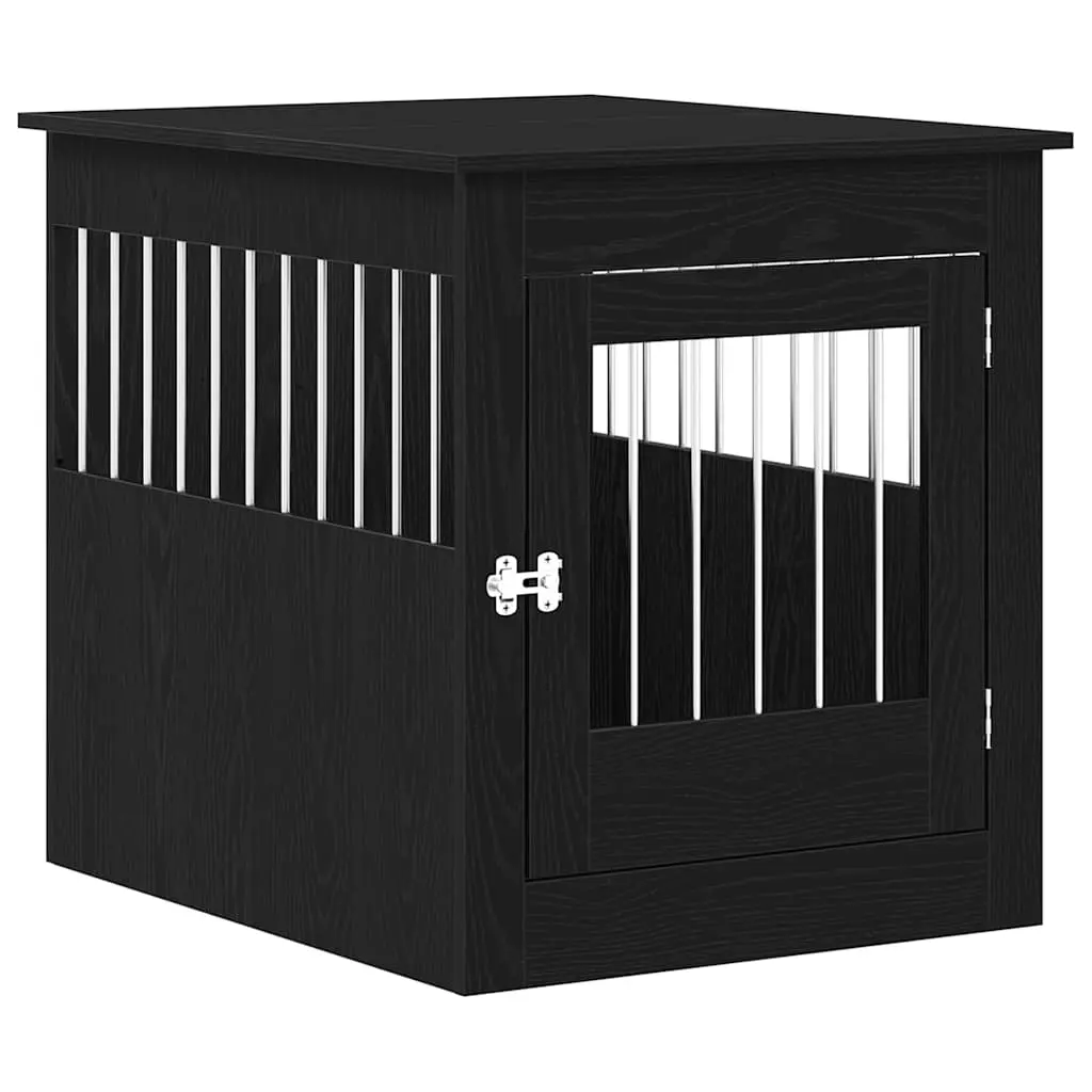 vidaXL Hundeburmøbler svart eik 64,5x80x71 cm konstruert tre