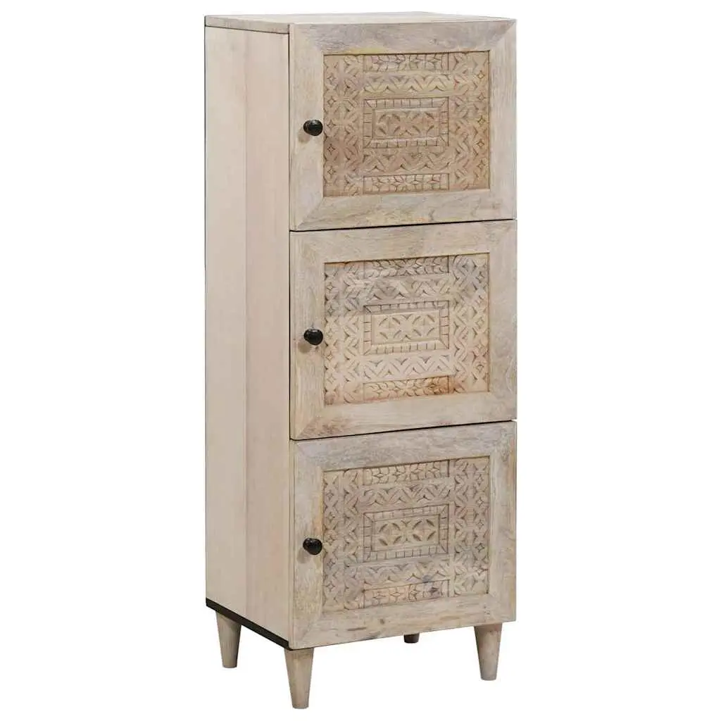 vidaXL Høyskap Hvit 40 x 33 x 110 cm heltre mango