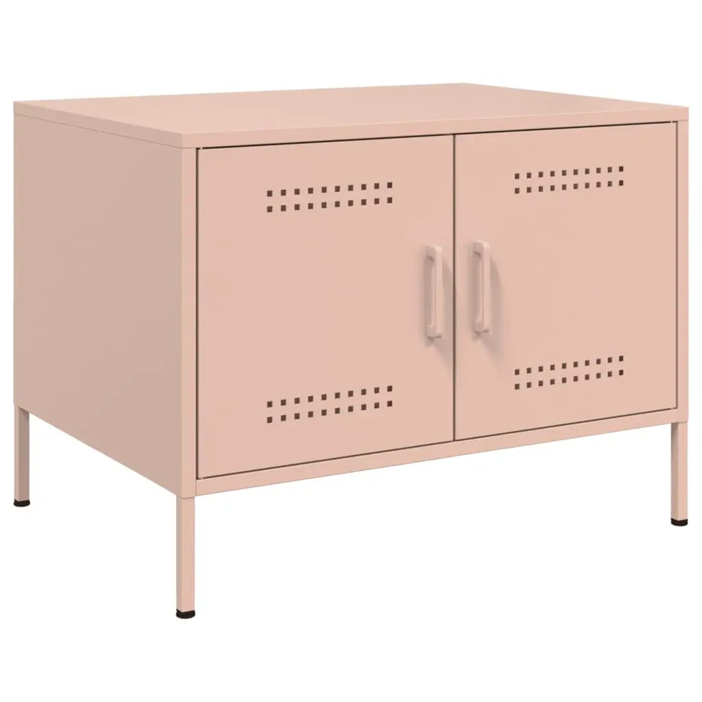 vidaXL Salongbord rosa 68x50x50,5 cm stål