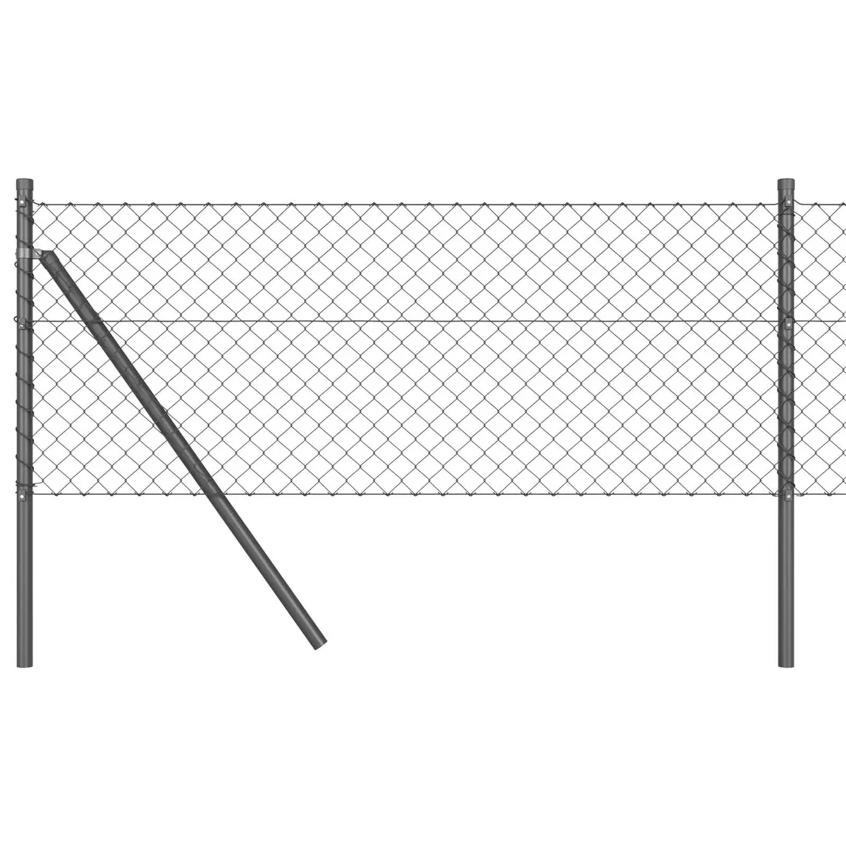 vidaXL Kjedegrindstøtte 25 x 0,4 m PVC-belagt stål Grå Mesh