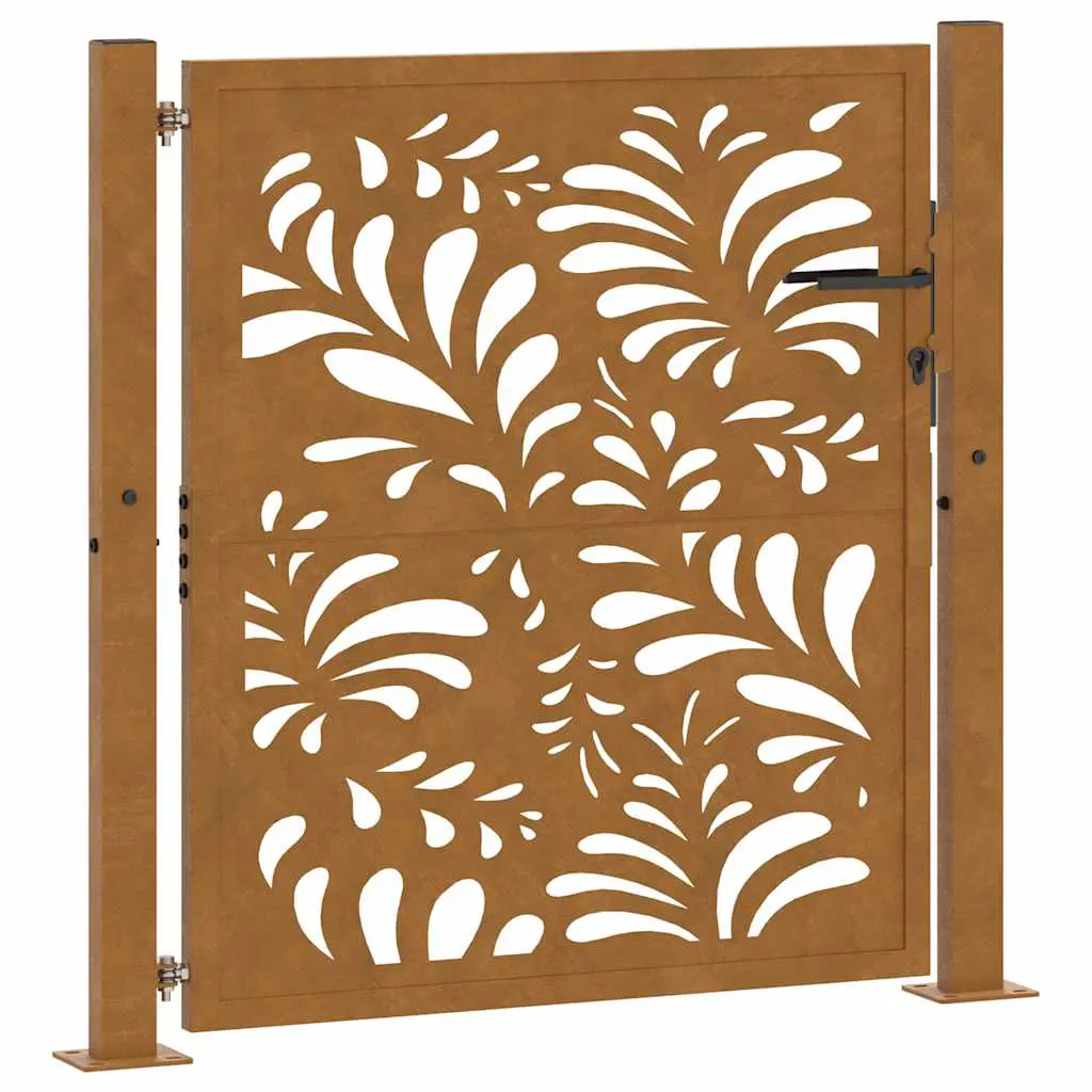 vidaXL Hageport 100x100 cm værbestandig stålbølgedesign