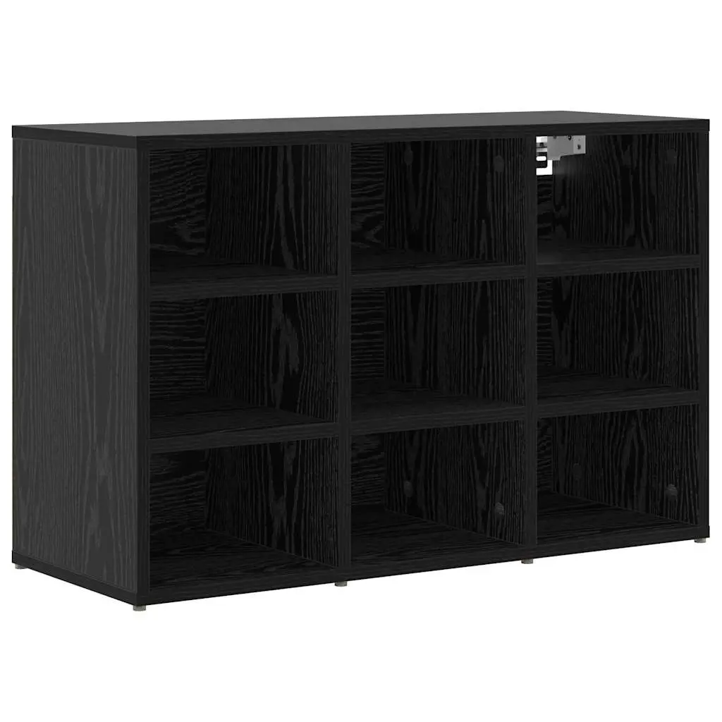 vidaXL Sko Skap 77,5 x 30 x 51 cm Konstruert tre Svart eik