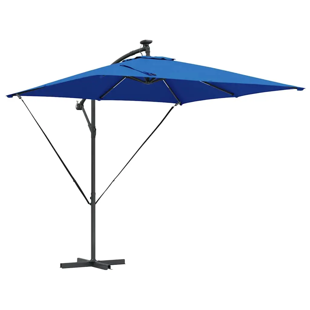 vidaXL Parasoll 249 x 249 x 250 cm Polyester og aluminium Azurblå