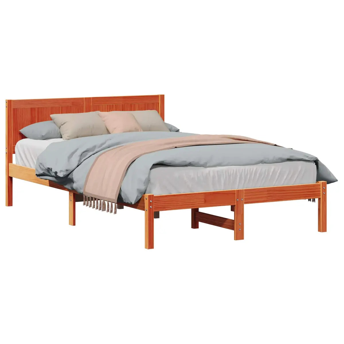 vidaXL Sengestamme Brun 135 x 190 cm Massivt furutre